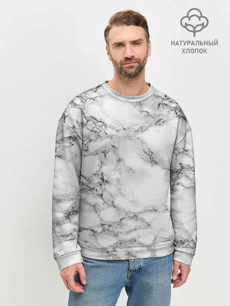 Мужской свитшот базовый / Мрамор