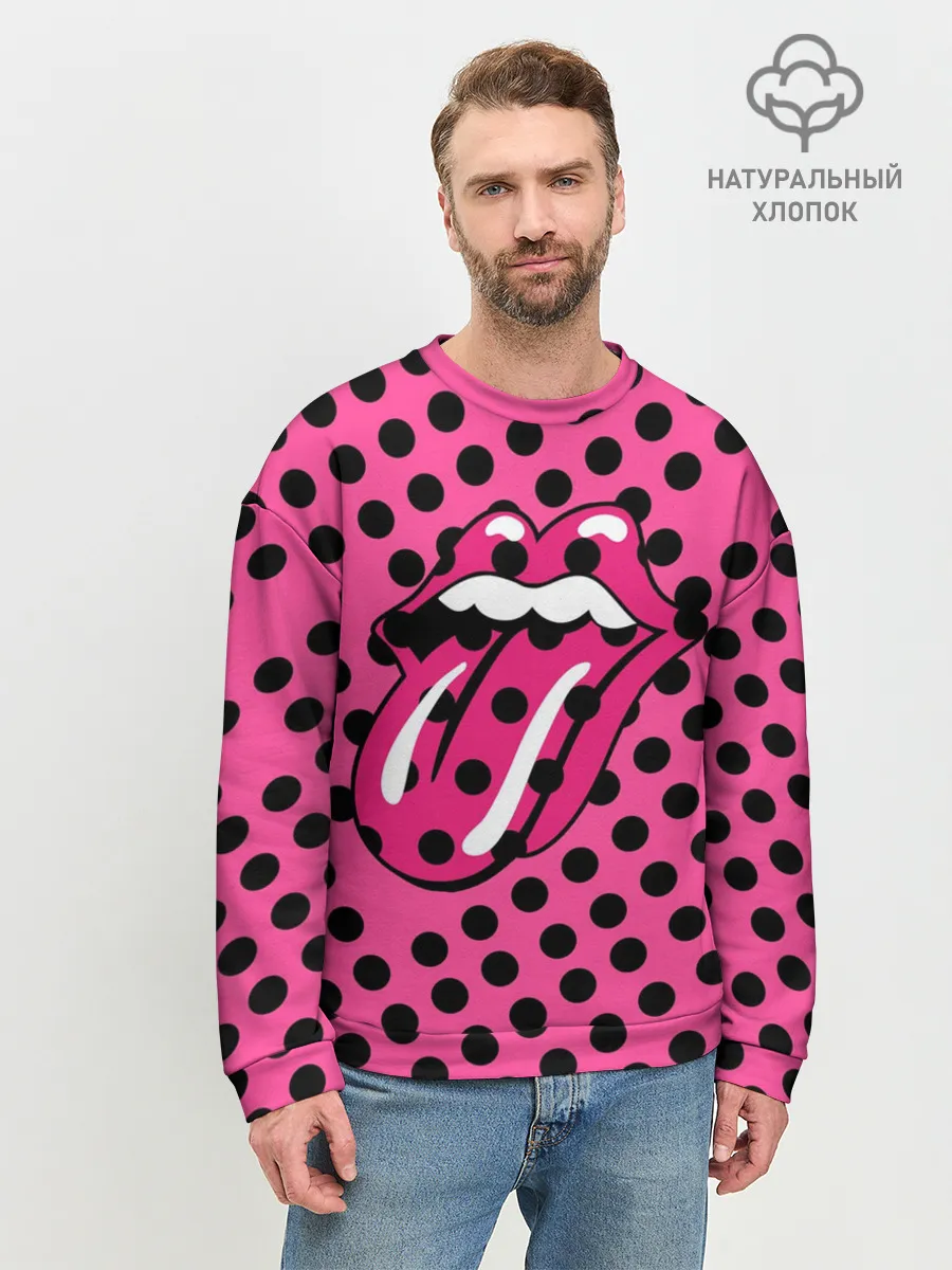 Мужской свитшот базовый / rolling stones pink logo