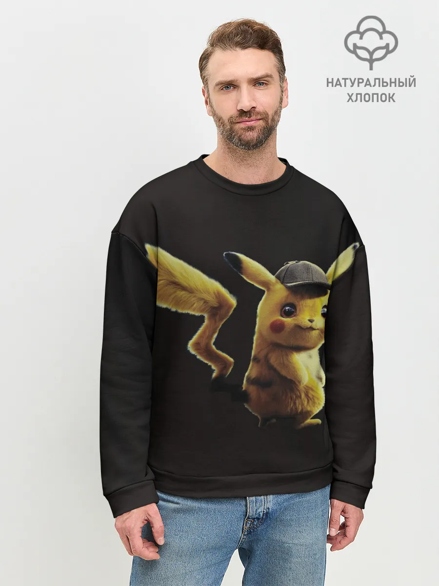 Мужской свитшот базовый / Детектив Пикачу