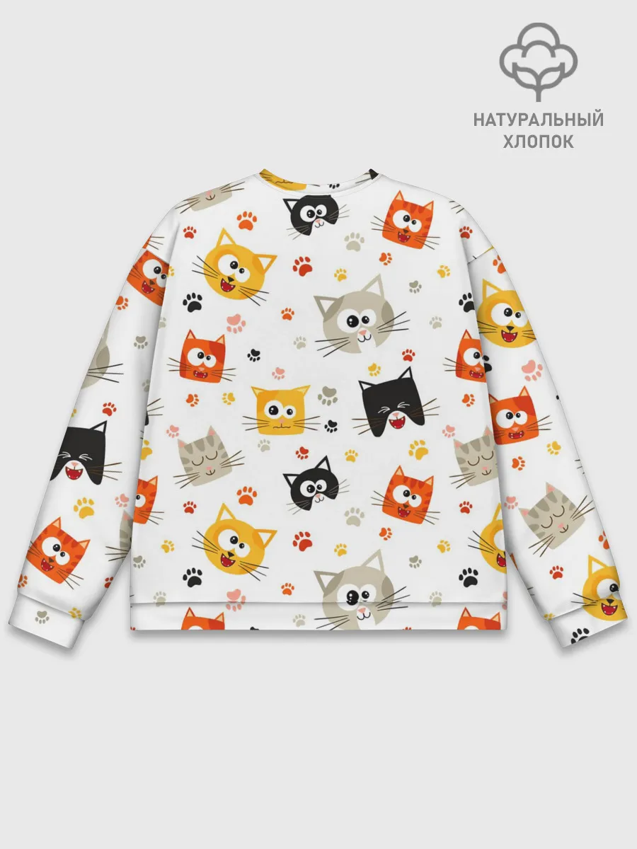 Мужской свитшот базовый / Котики с лапками