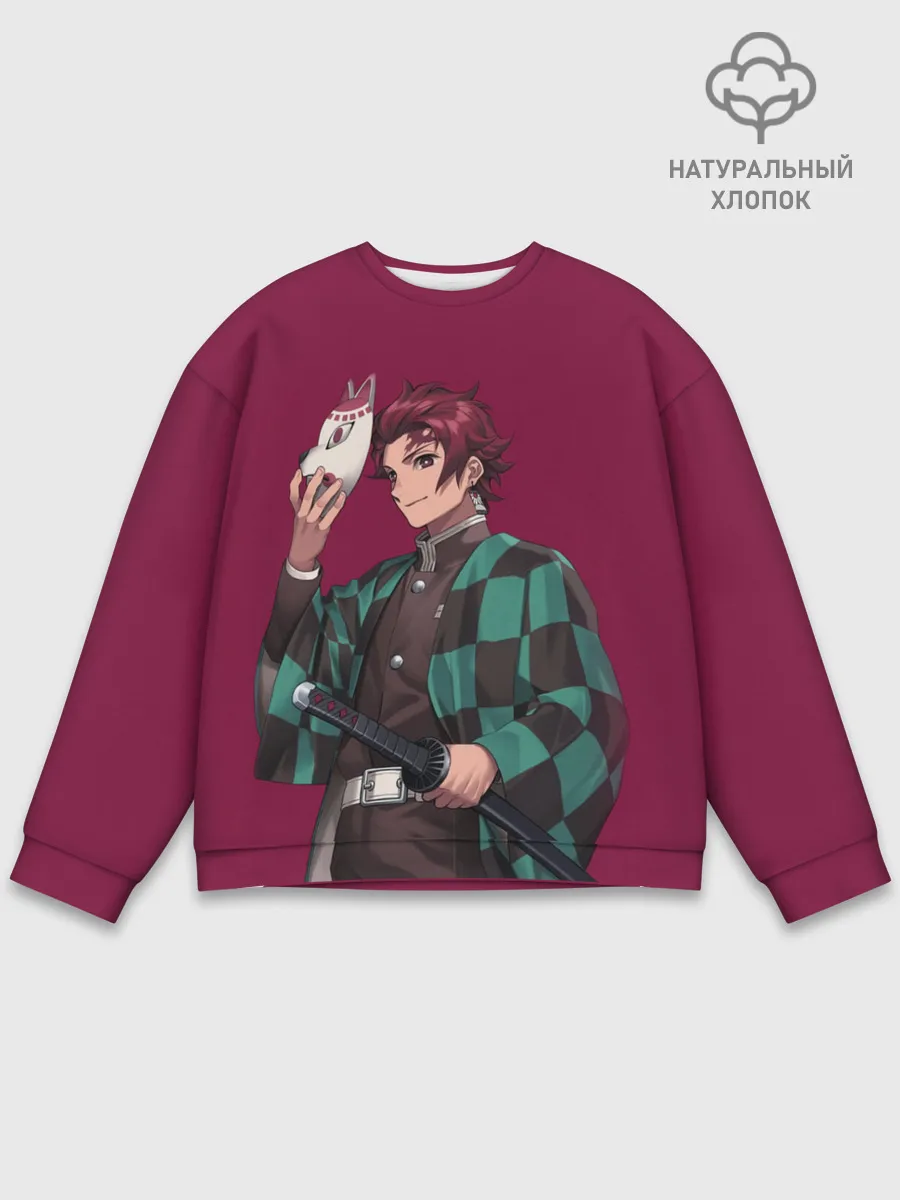 Мужской свитшот базовый / KIMETSU NO YAIBA с маской