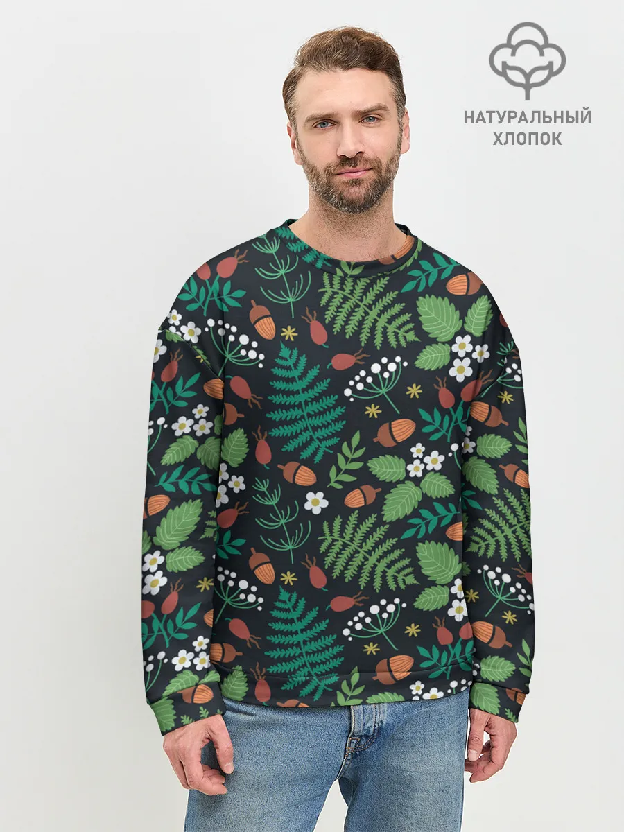 Мужской свитшот базовый / Forest leaves