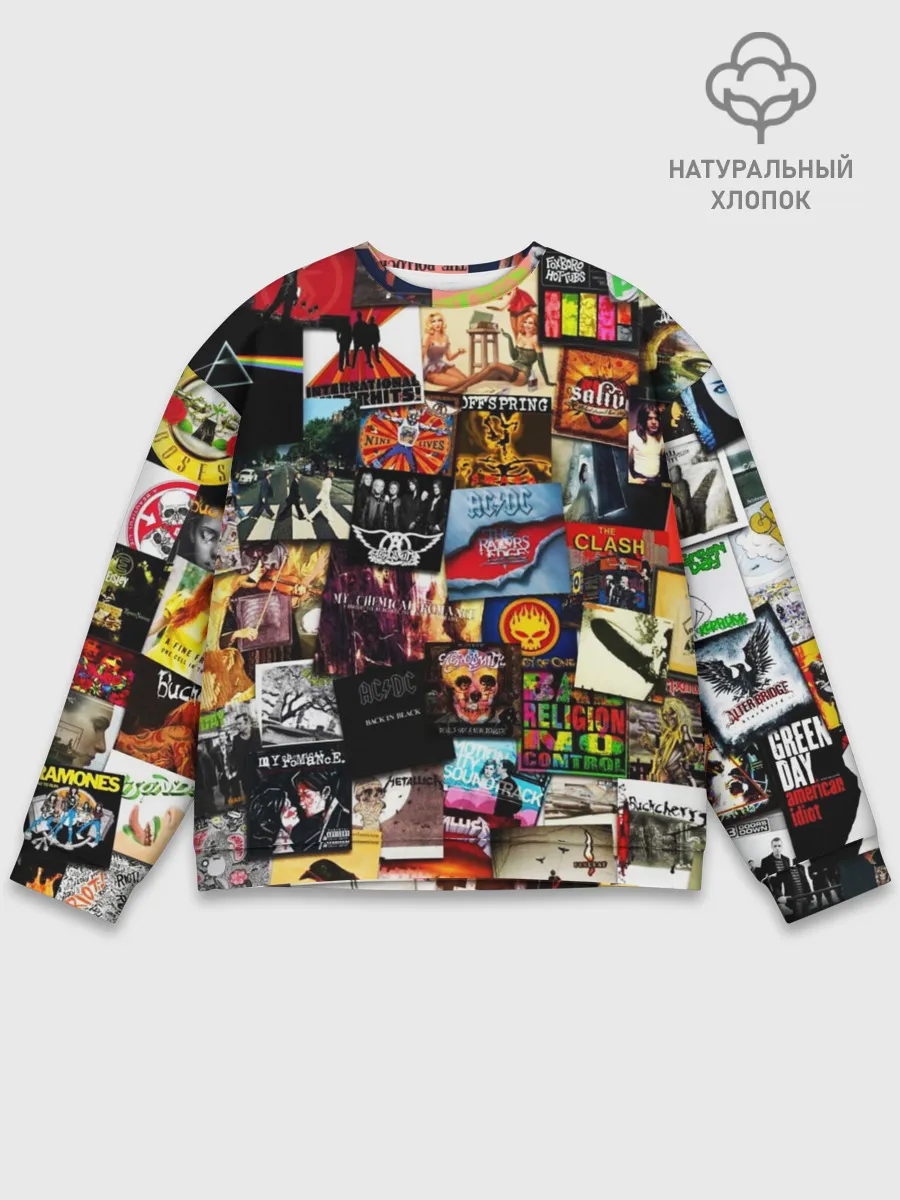 Мужской свитшот базовый / Альбомы лучших РОК групп