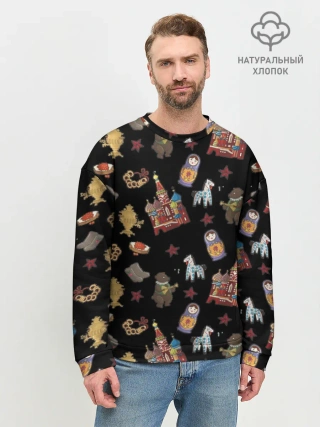 Мужской свитшот базовый / Москва символика