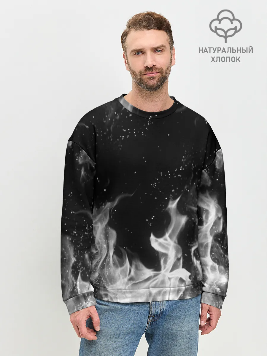 Мужской свитшот базовый / БЕЛЫЙ ОГОНЬ | WHITE FIRE