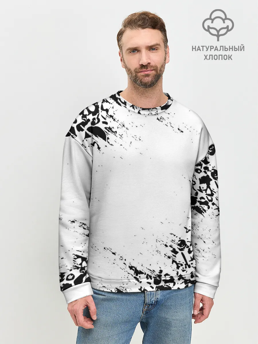 Мужской свитшот базовый / БЕЛЫЕ ЧЕРЕПА | WHITE SKULLS