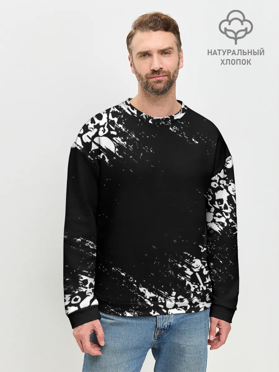 Мужской свитшот базовый / БЕЛЫЕ ЧЕРЕПА | WHITE SKULLS