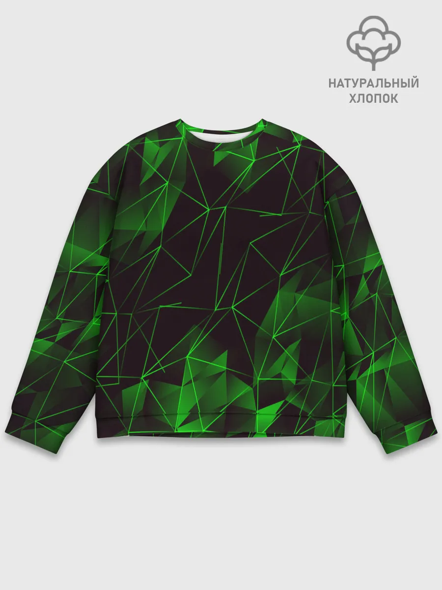 Мужской свитшот базовый / GREEN STRIPES | ЗЕЛЕНАЯ ГЕОМЕТРИЯ