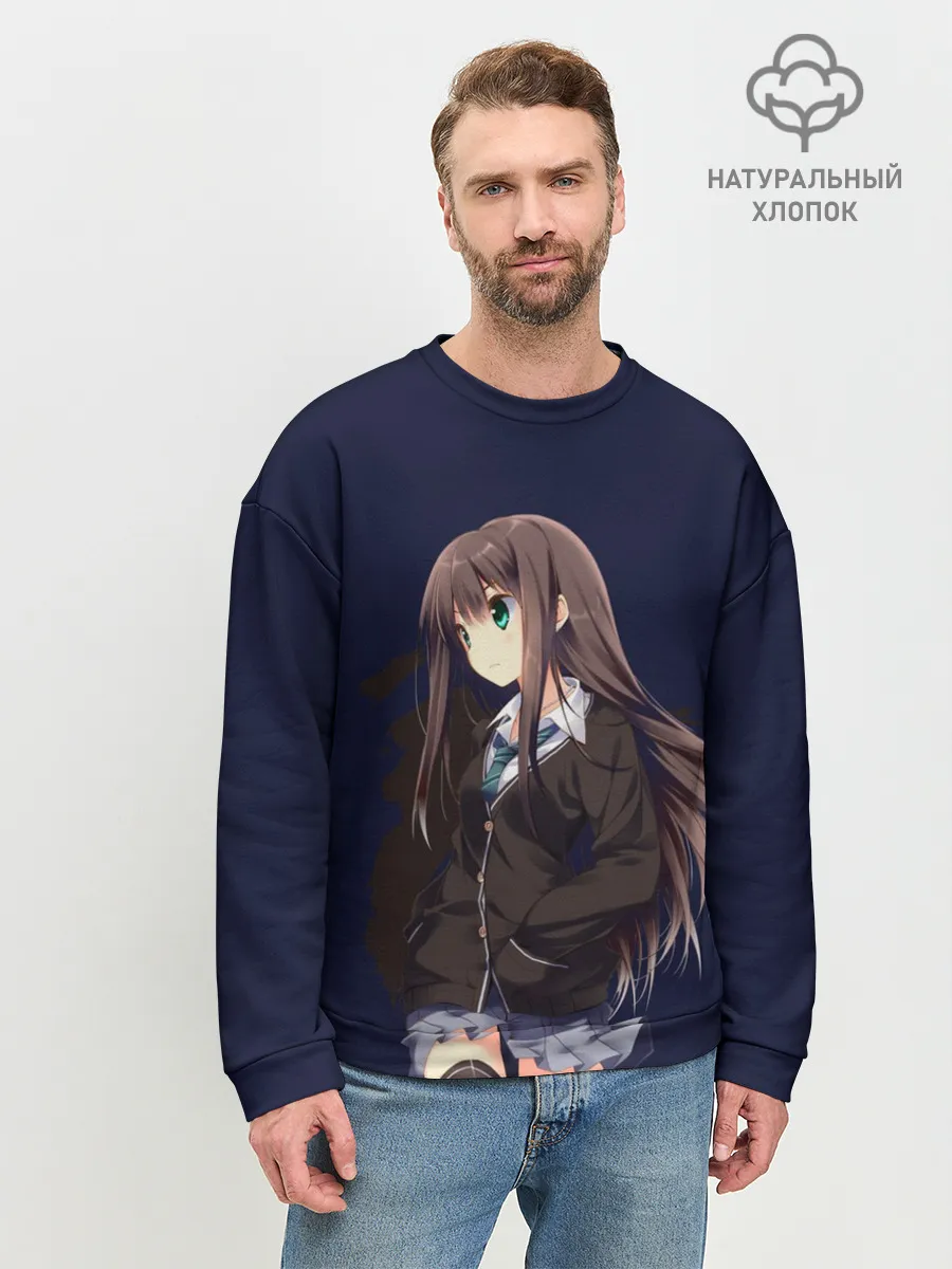 Мужской свитшот базовый / Школьная Тян