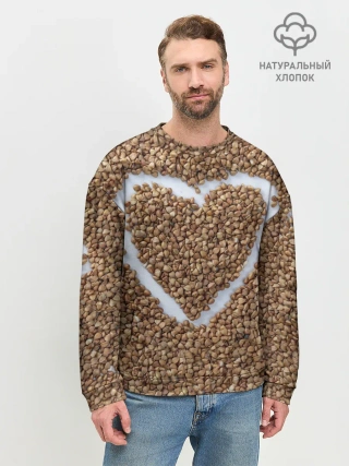 Мужской свитшот базовый / i love гречка