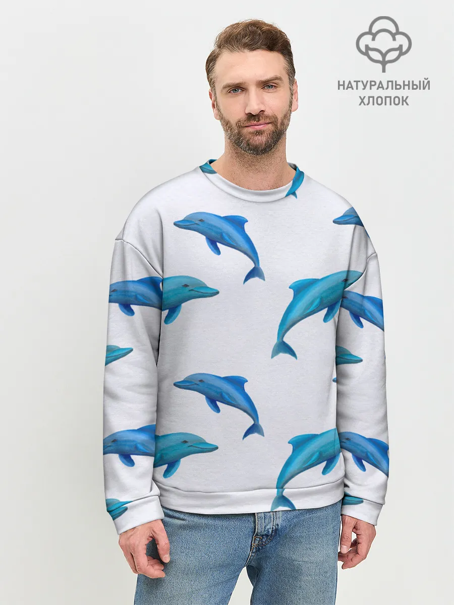 Мужской свитшот базовый / Рай для дельфина