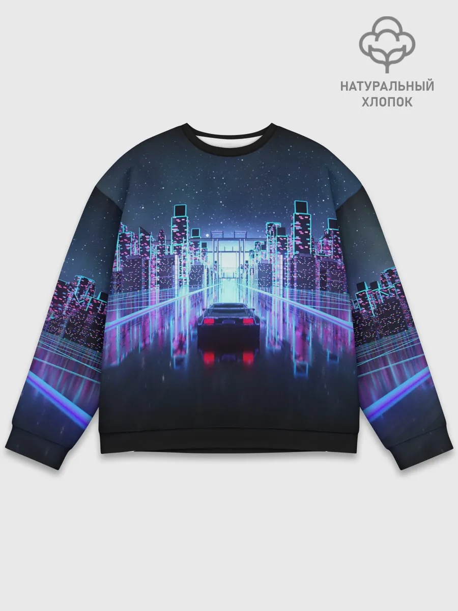 Мужской свитшот базовый / SYNTHWAVE / RETROWAVE