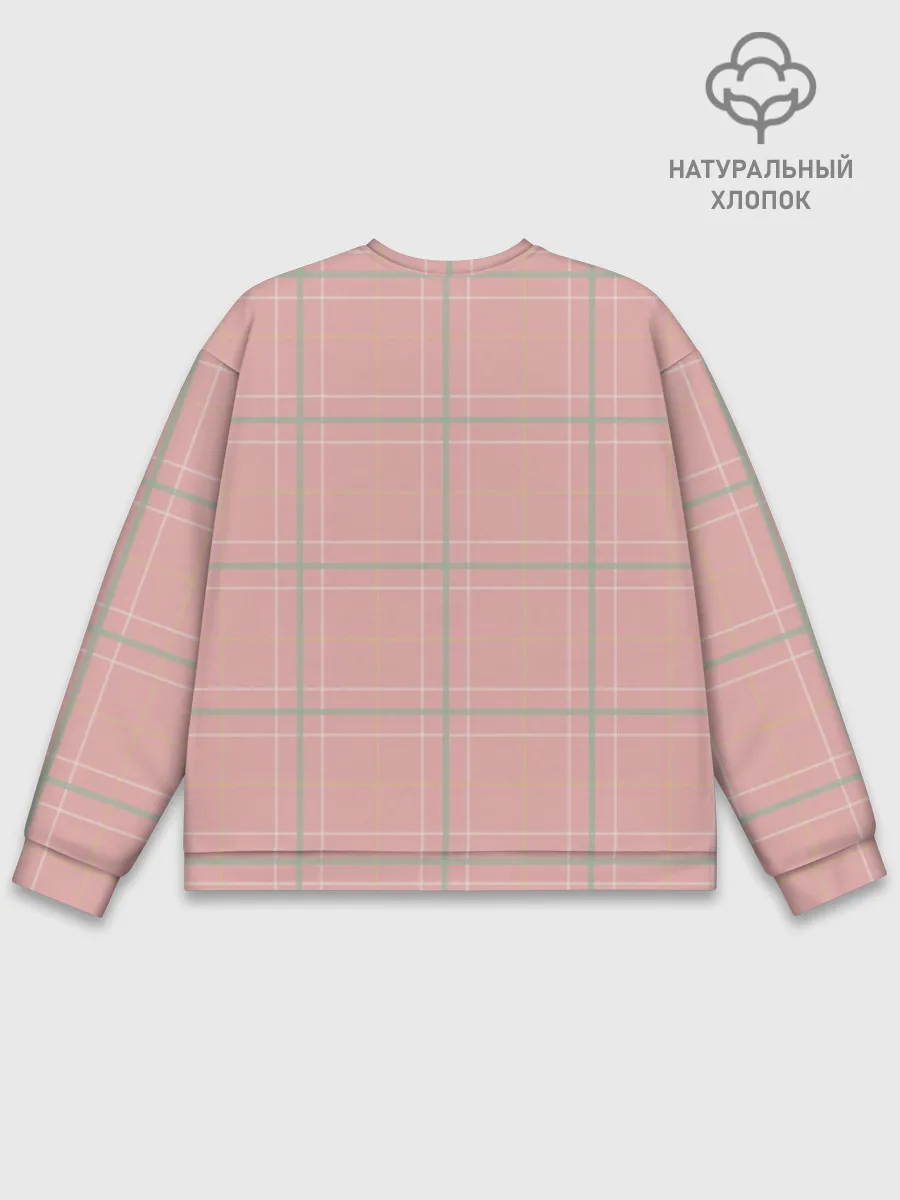 Мужской свитшот базовый / Шотландка Розовая