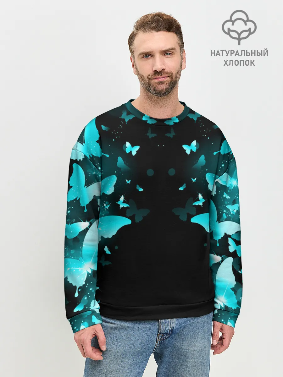 Мужской свитшот базовый / НЕОНОВЫЕ БАБОЧКИ | NEON