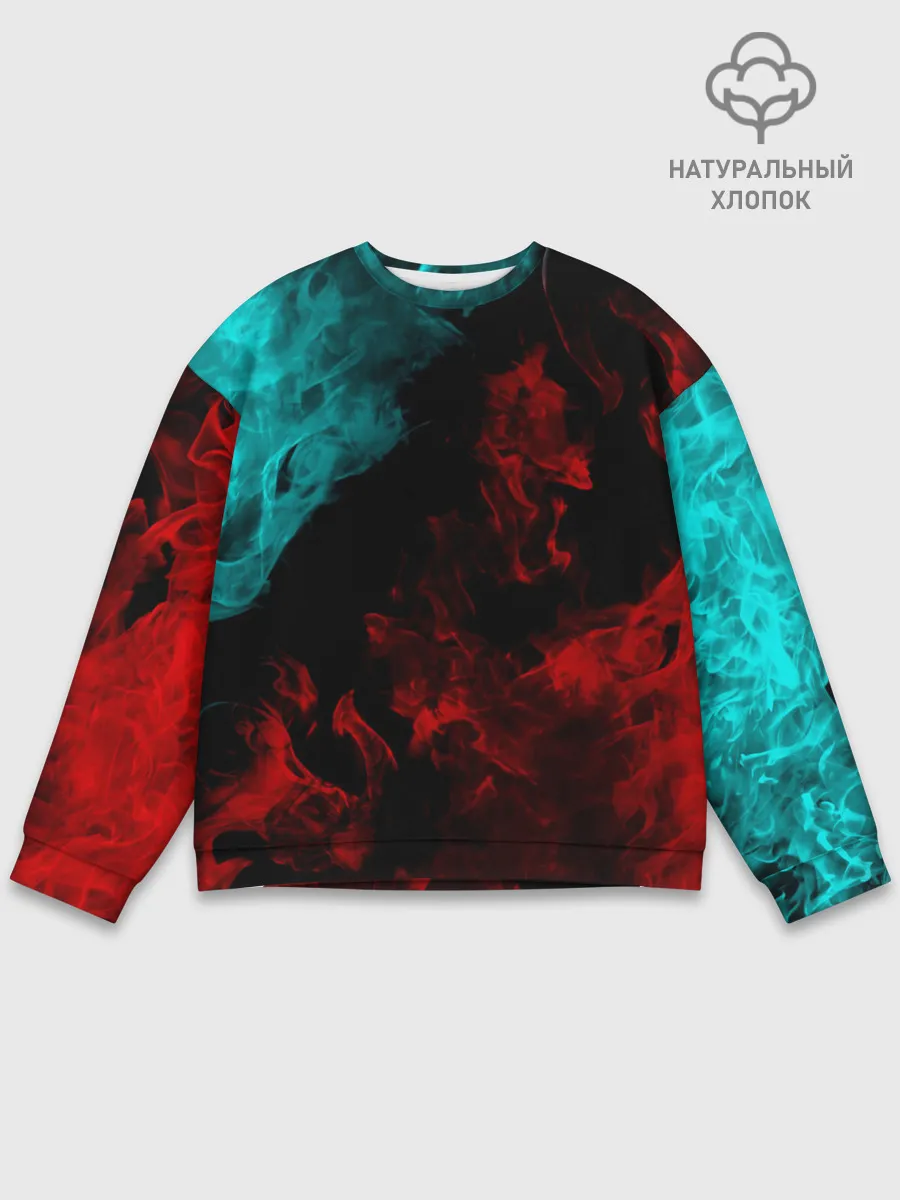 Мужской свитшот базовый / НЕОНОВЫЙ ОГОНЬ