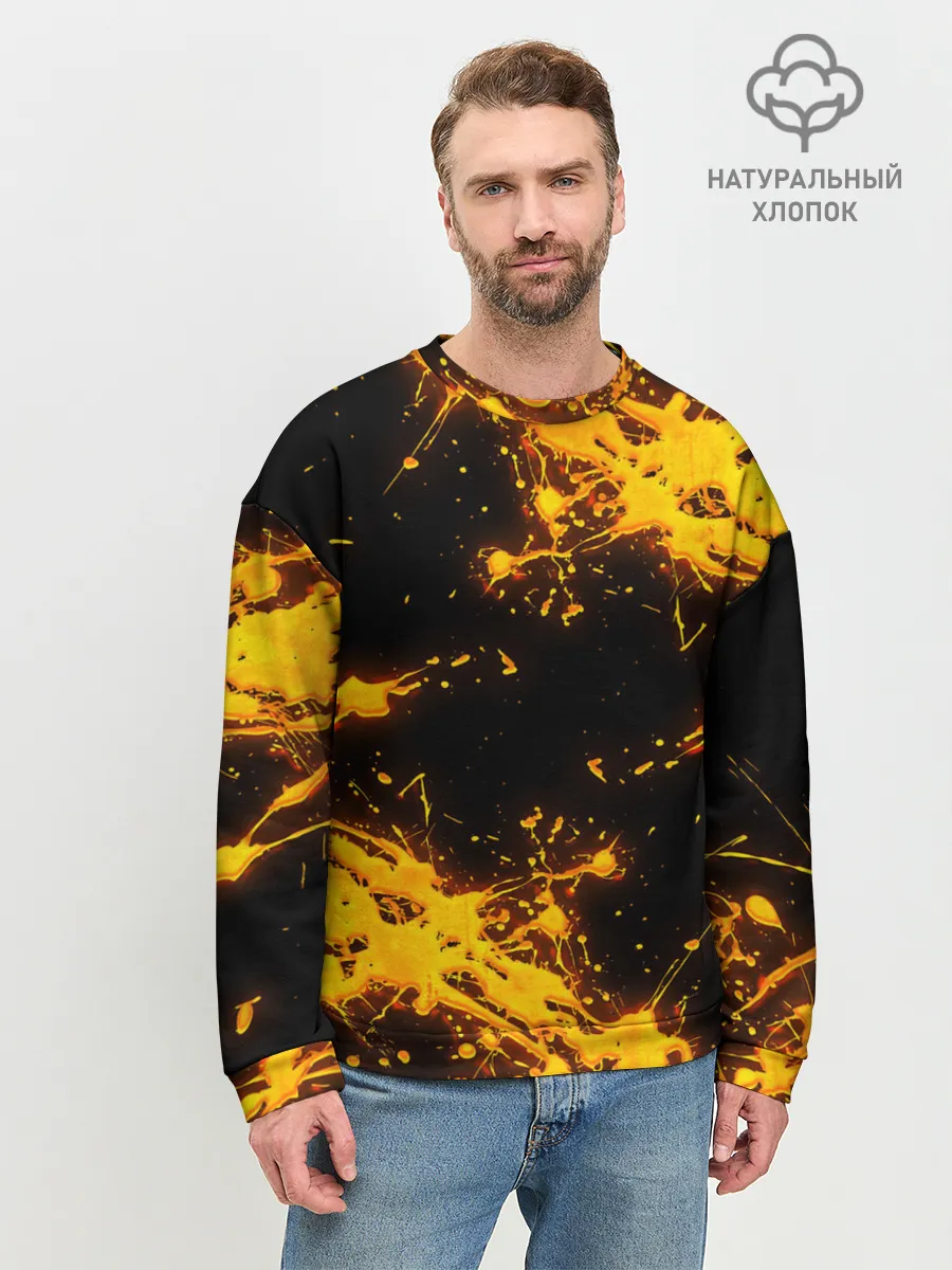 Мужской свитшот базовый / БРЫЗГИ КРАСКИ NEON