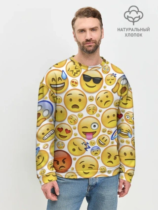 Мужской свитшот базовый / Смайлы.