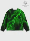 Мужской свитшот базовый / МОЛНИЯ GREEN NEON