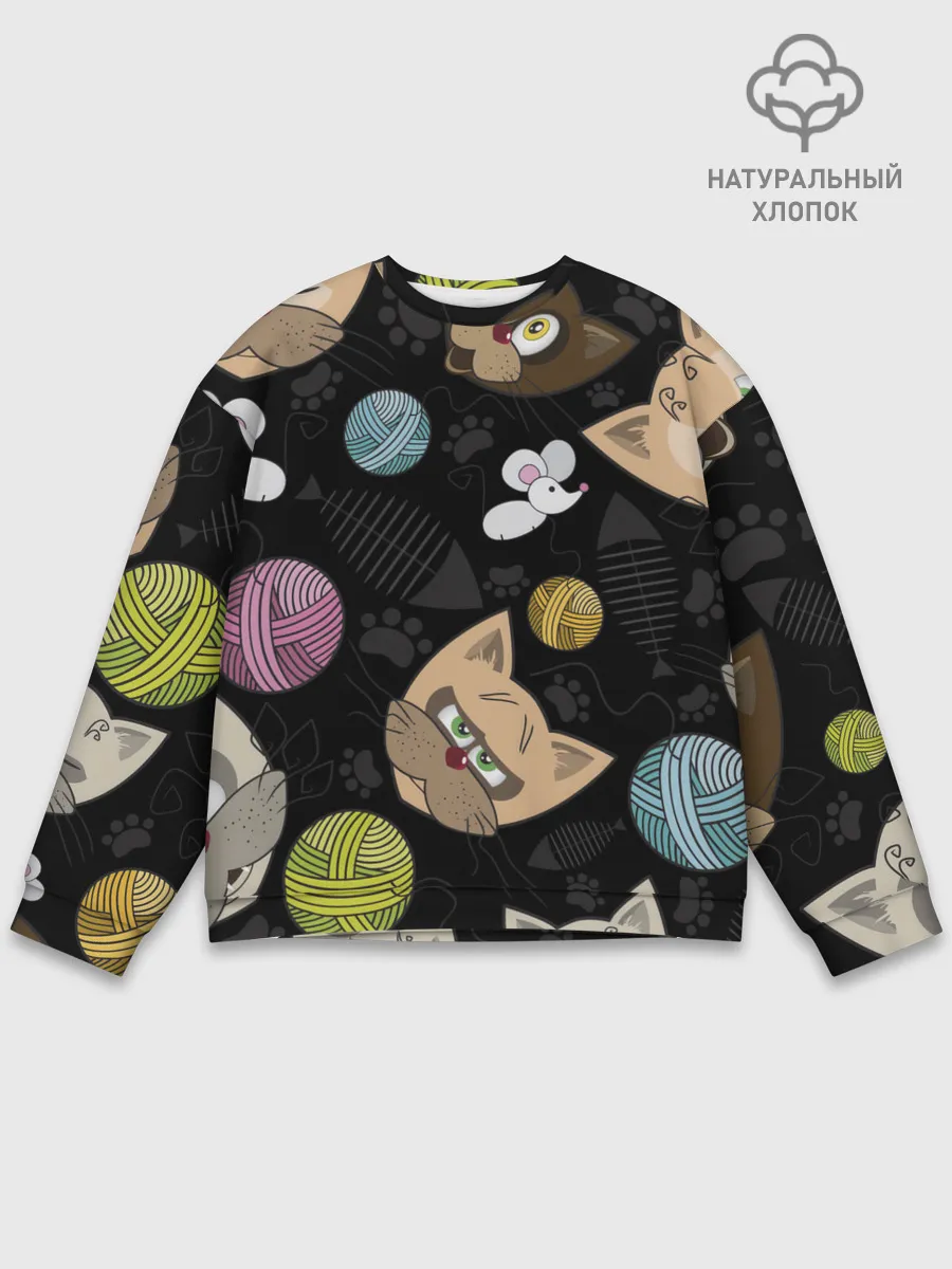 Мужской свитшот базовый / Злой кот.