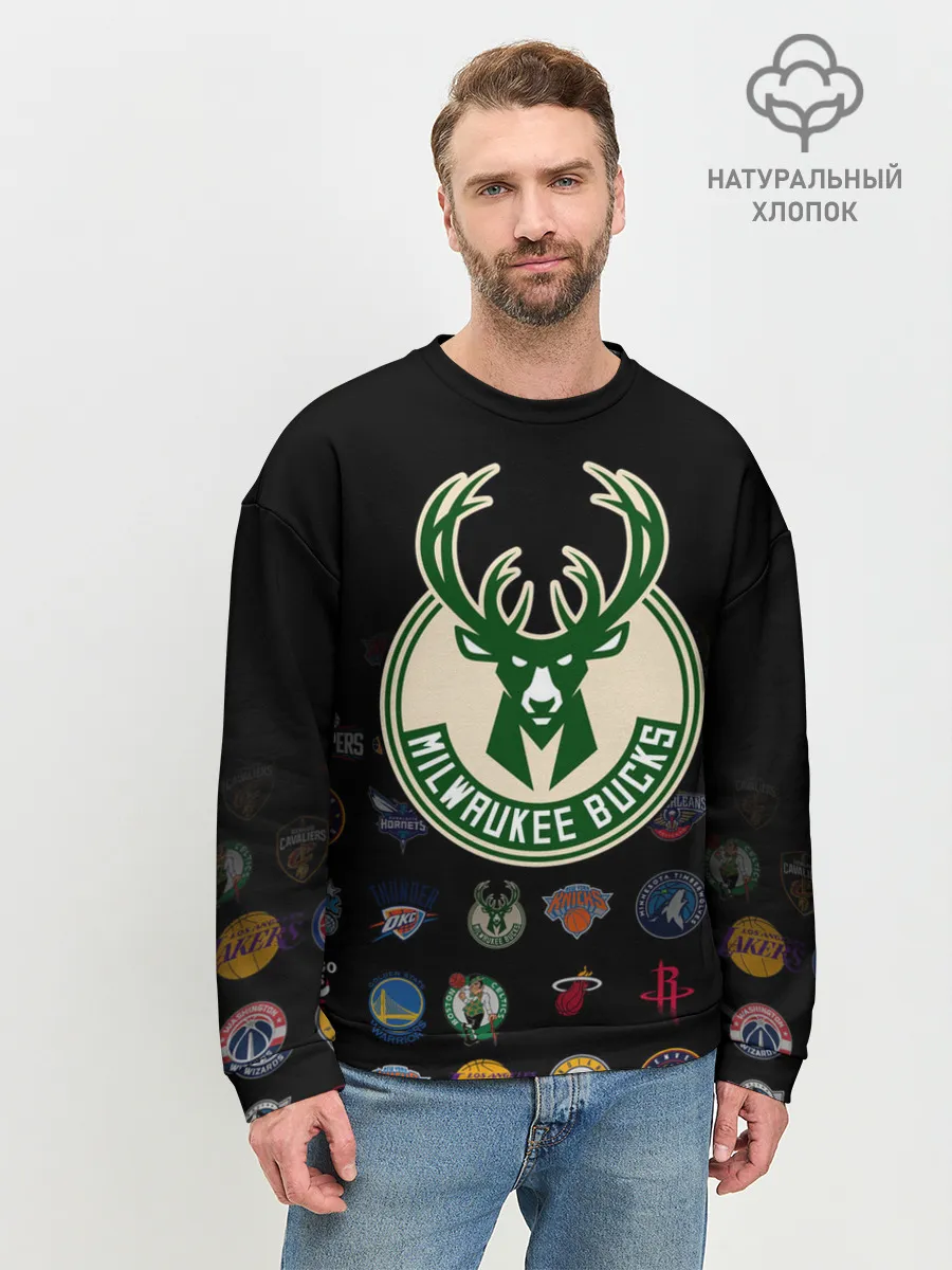 Мужской свитшот базовый / Milwaukee Bucks