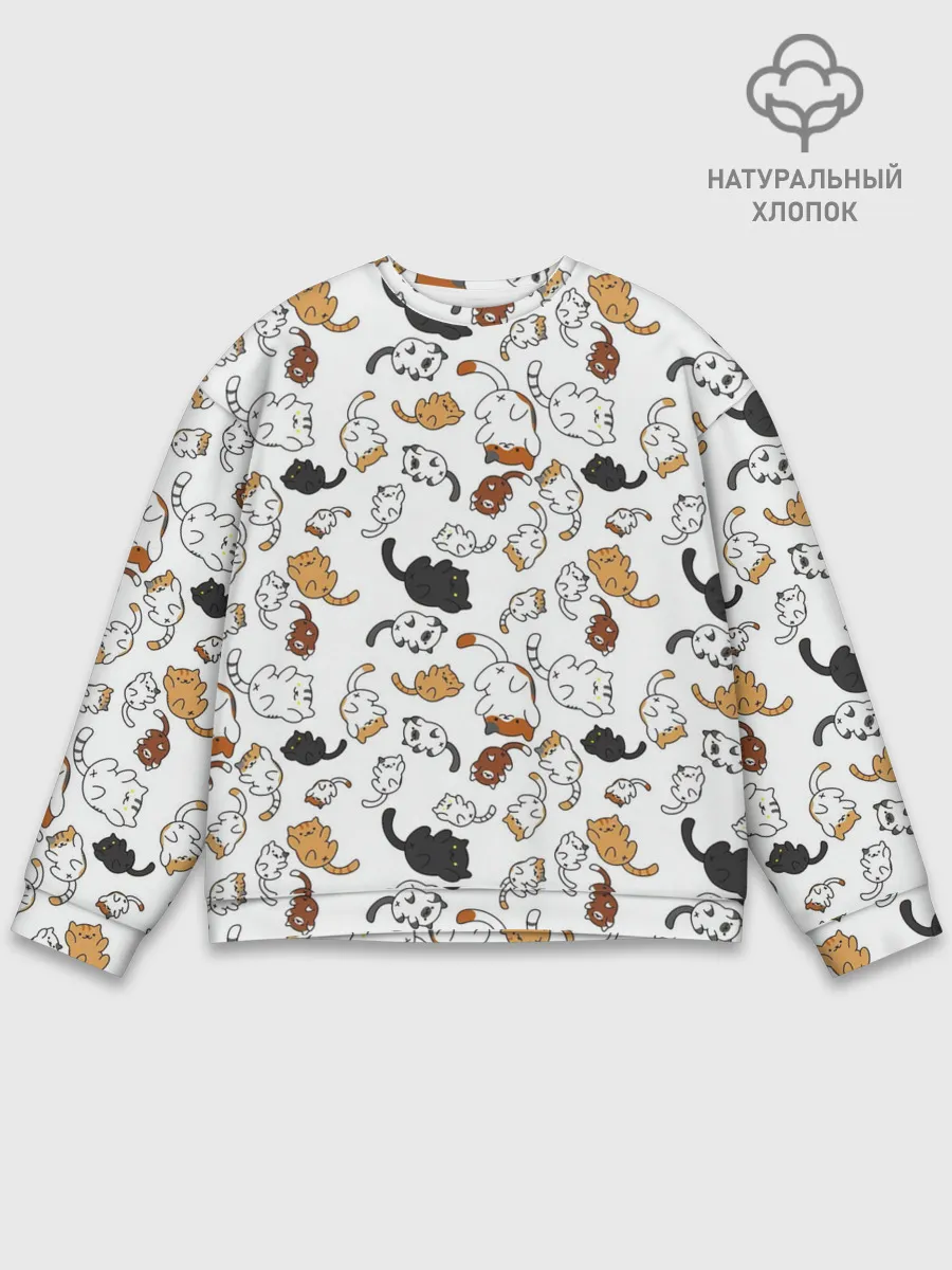 Мужской свитшот базовый / Котики.