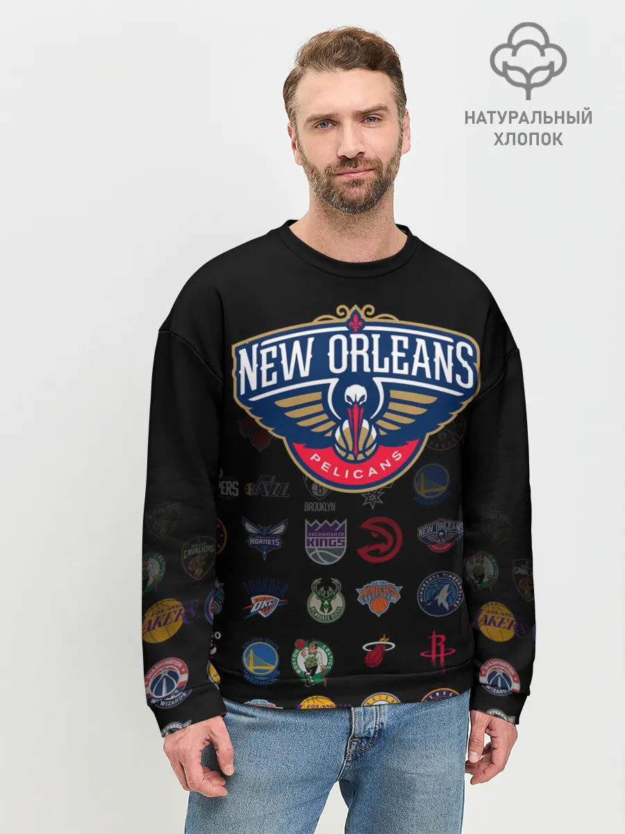 Мужской свитшот базовый / New Orleans Pelicans