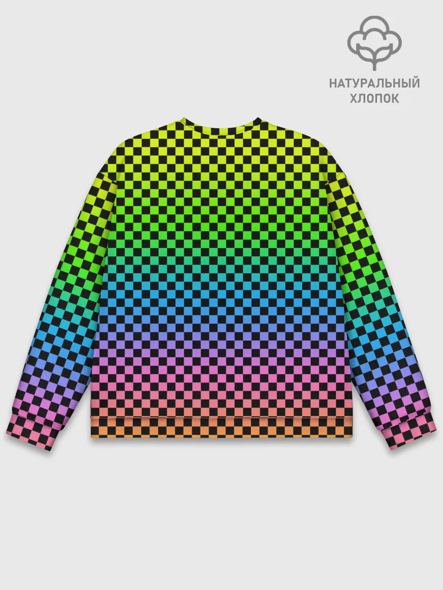 Мужской свитшот базовый / РАДУЖНАЯ ШАХМАТКА