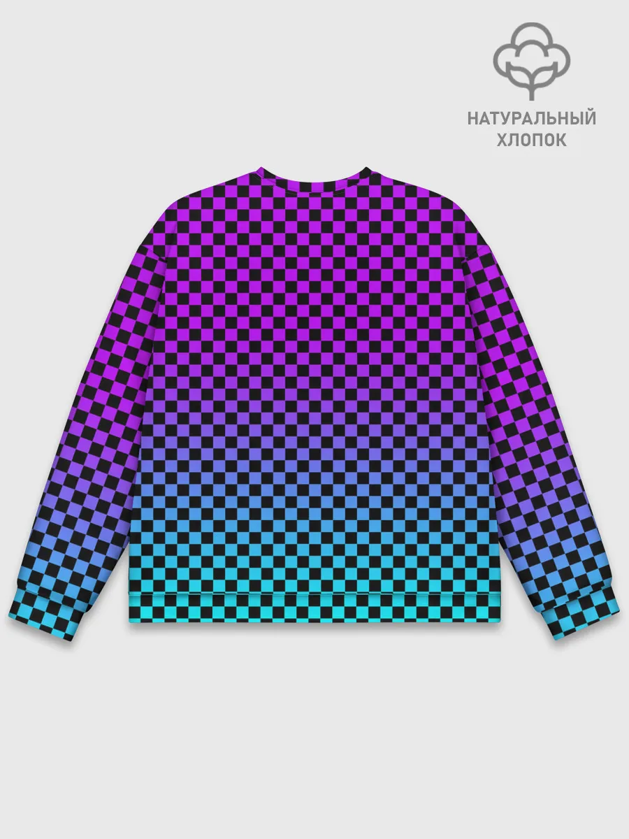 Мужской свитшот базовый / НЕОНОВАЯ ШАХМАТКА