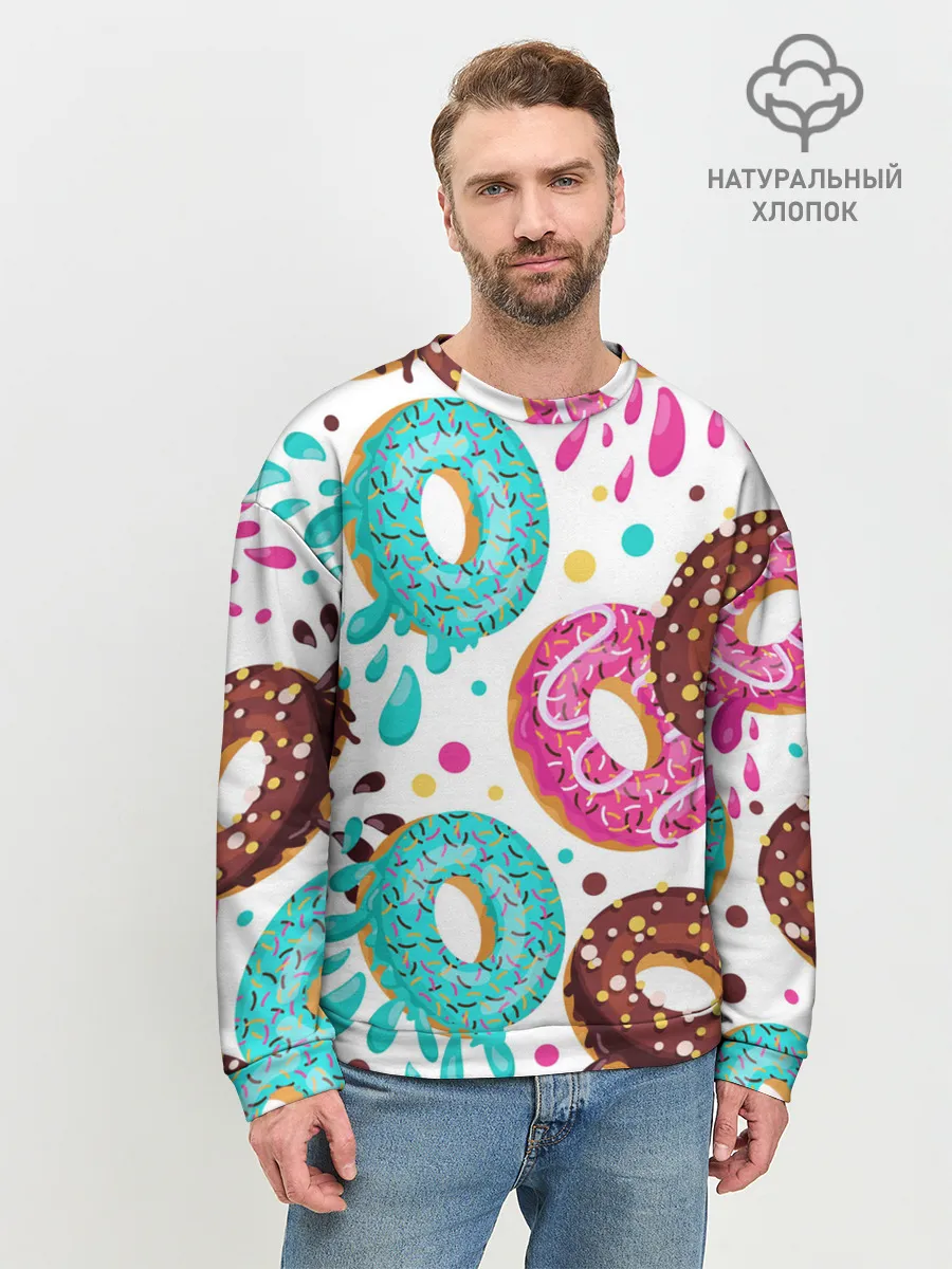 Мужской свитшот базовый / Любитель пончиков