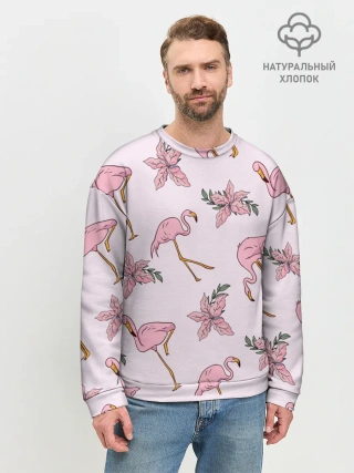 Мужской свитшот базовый / Розовый фламинго