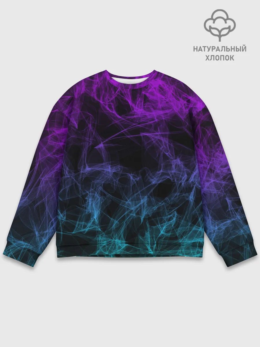 Мужской свитшот базовый / NEON SMOKES STRIPES | НЕОНОВЫЕ ВОЛНЫ