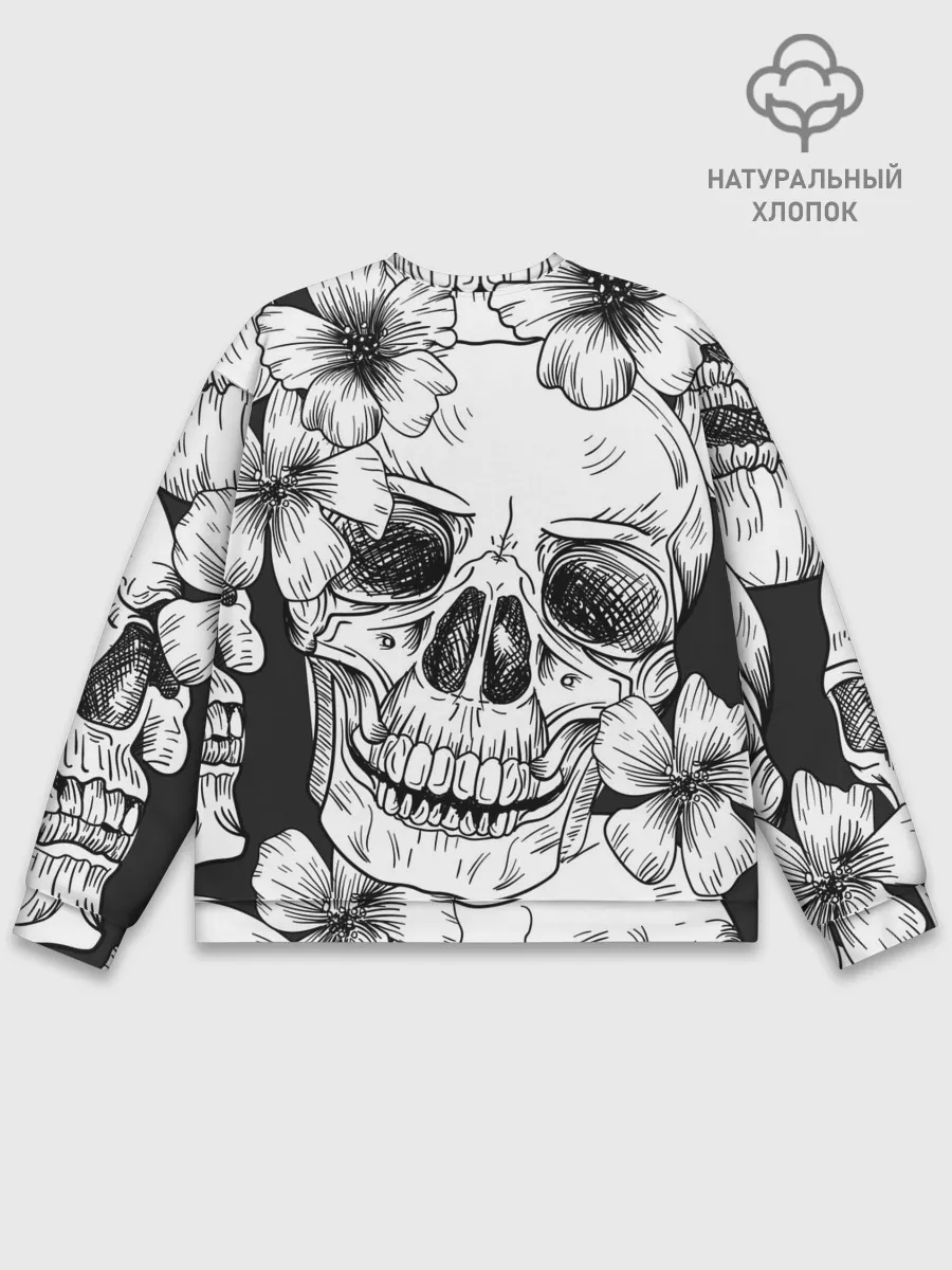 Мужской свитшот базовый / Цветочный череп