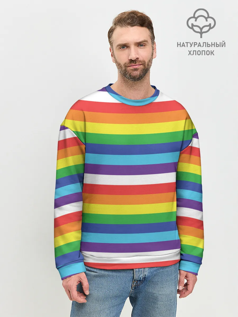 Мужской свитшот базовый / Радужные полосы