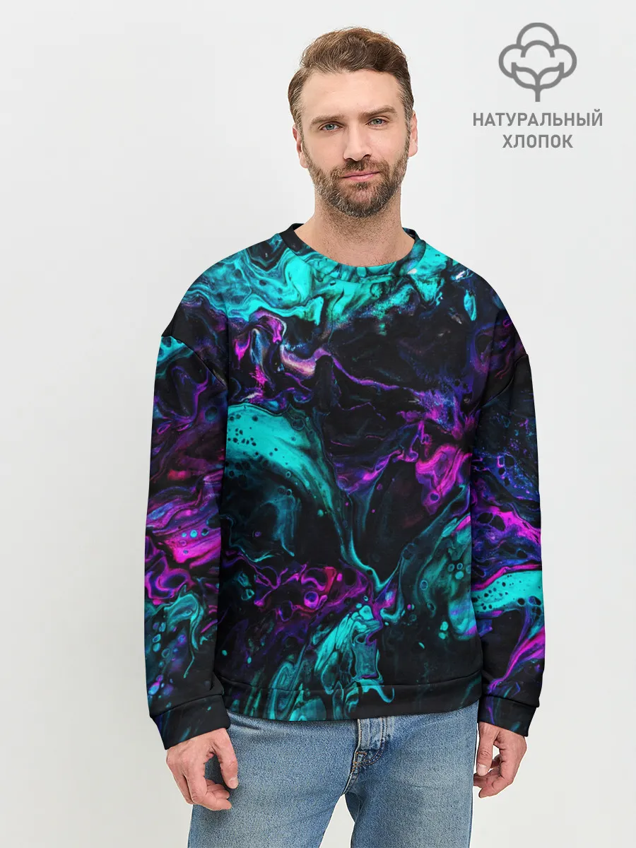 Мужской свитшот базовый / НЕОНОВАЯ АБСТРАКЦИЯ | NEON