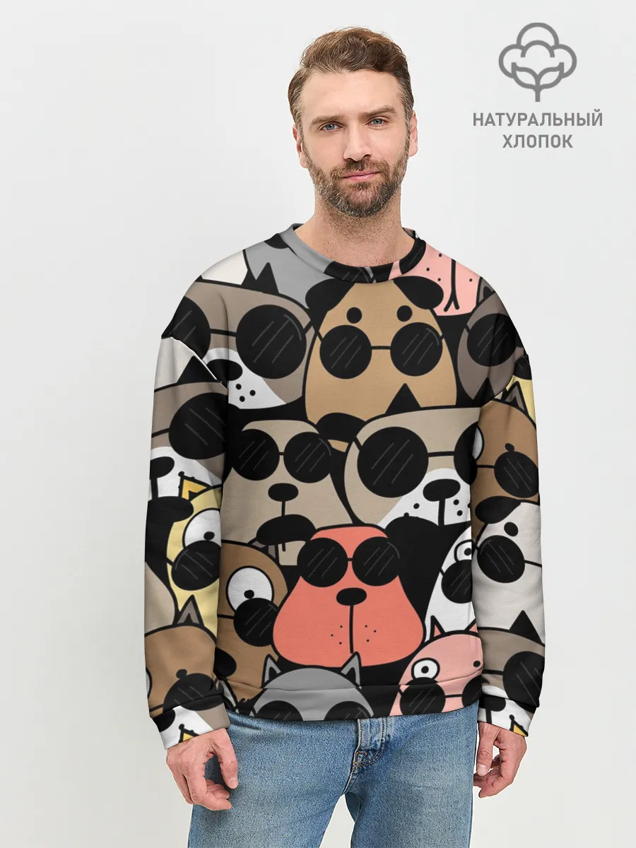 Мужской свитшот базовый / Серьезные псы