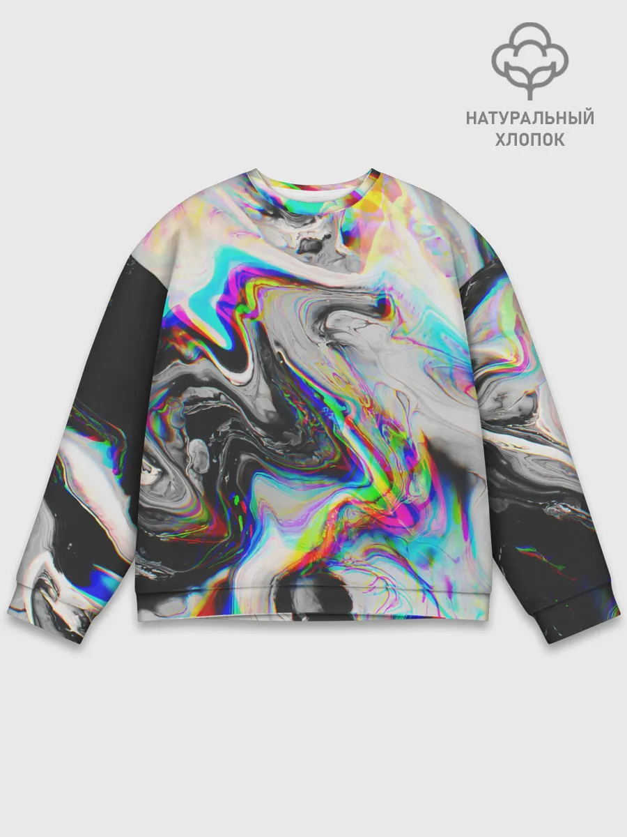 Мужской свитшот базовый / DIGITAL ABSTRACT GLITCH | ГЛИТЧ