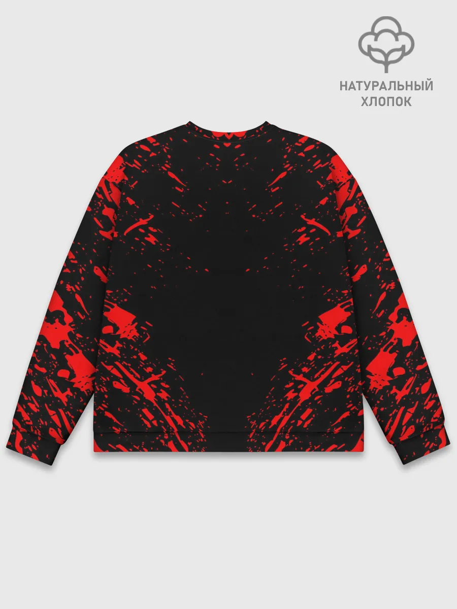 Мужской свитшот базовый / Берсерк маска белая