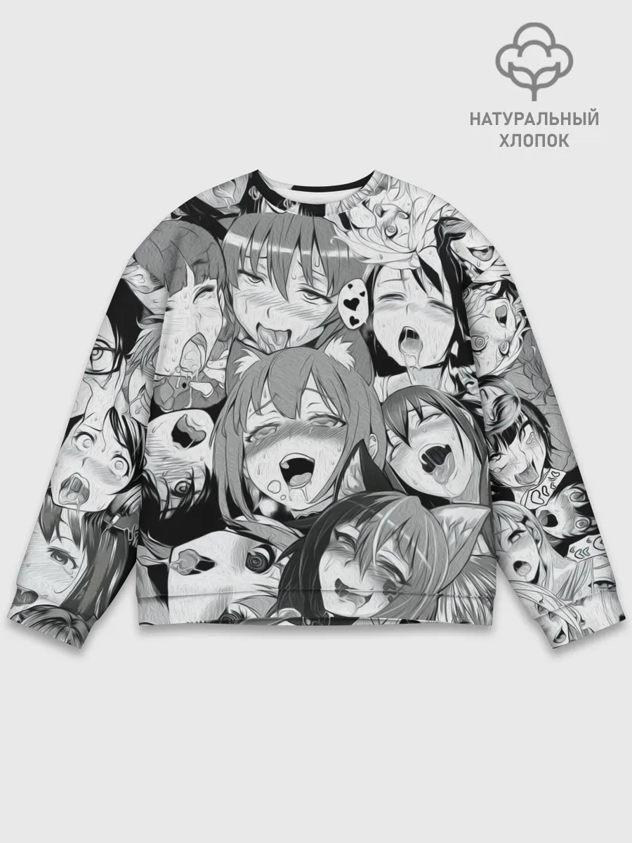 Мужской свитшот базовый / AHEGAO monochrome