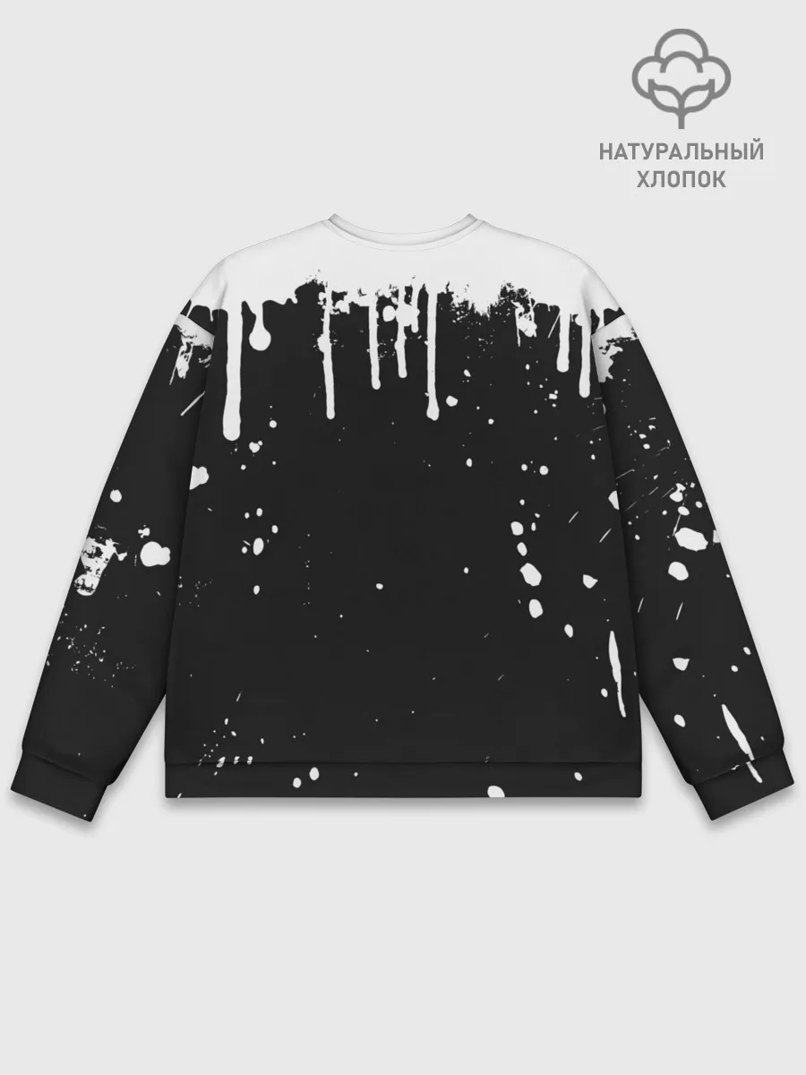 Мужской свитшот базовый / Ахегао лицо чб