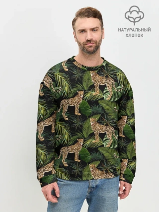 Мужской свитшот базовый / Леопарды на ветках