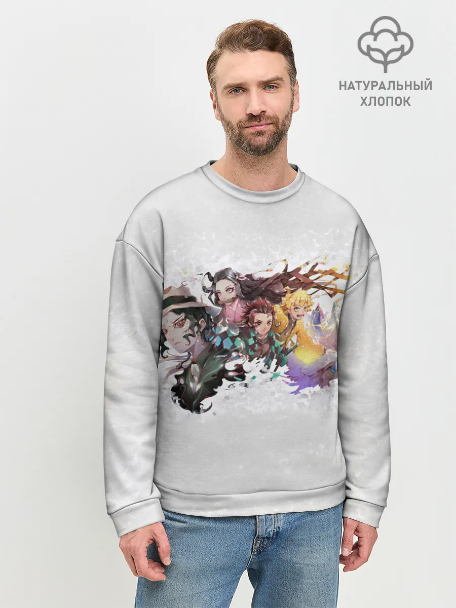 Мужской свитшот базовый / Клинок рассекающий демонов