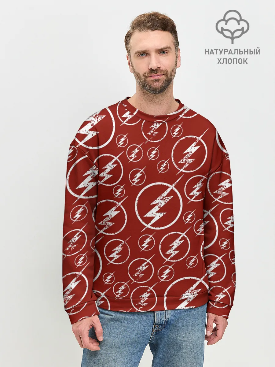 Мужской свитшот базовый / The Flash Logo Pattern