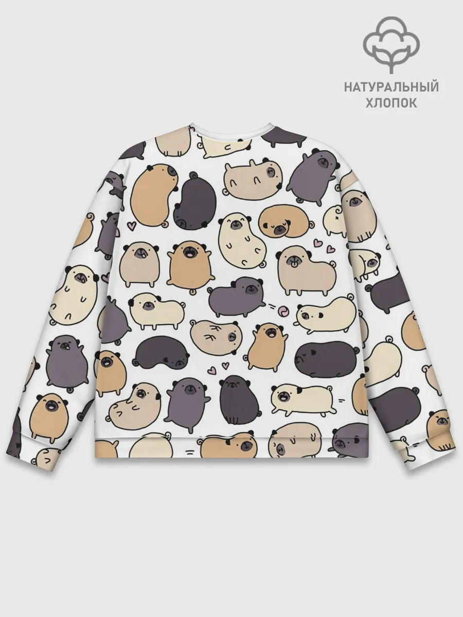 Мужской свитшот базовый / Милые мопсы