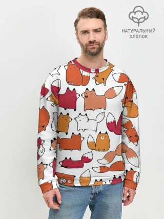 Мужской свитшот базовый / Милые лисы