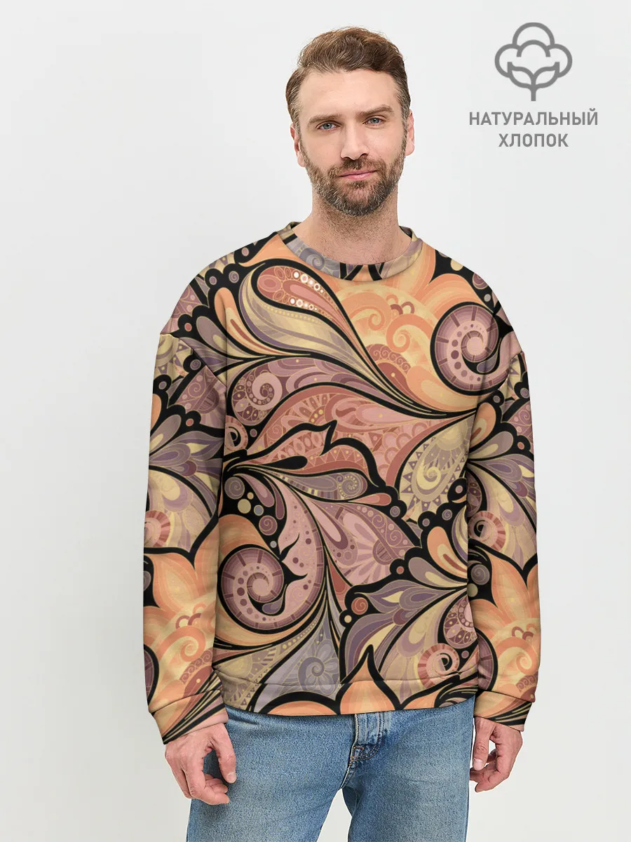 Мужской свитшот базовый / дудл узоры