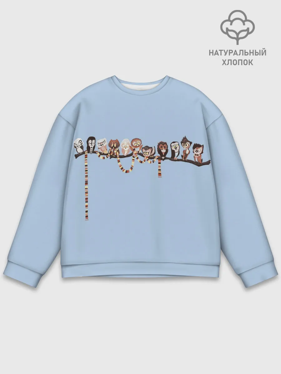 Мужской свитшот базовый / Совы на ветке