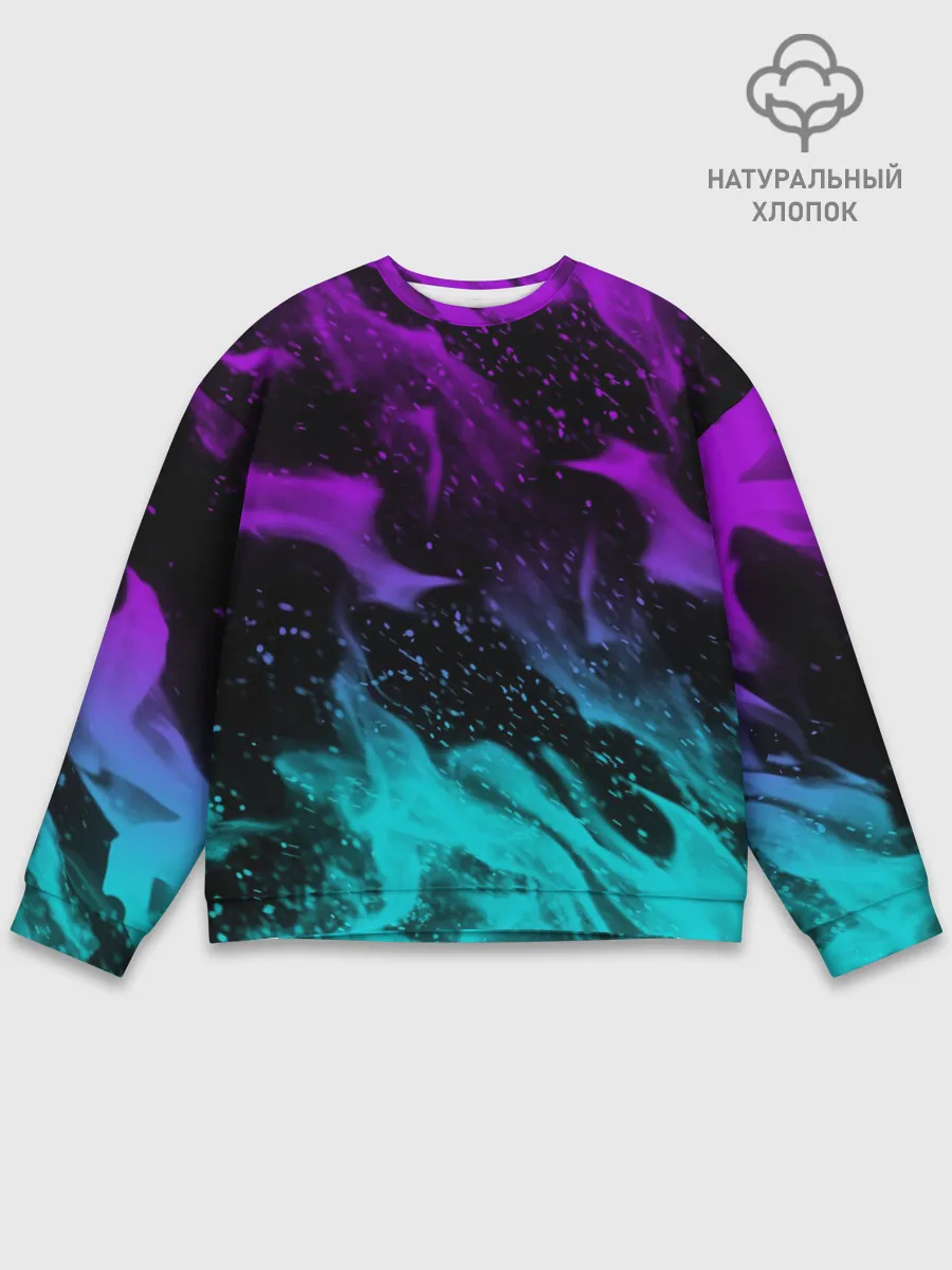 Мужской свитшот базовый / НЕОНОВЫЙ ОГОНЬ