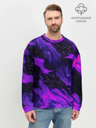 Мужской свитшот базовый / ФИОЛЕТОВЫЙ ОГОНЬ