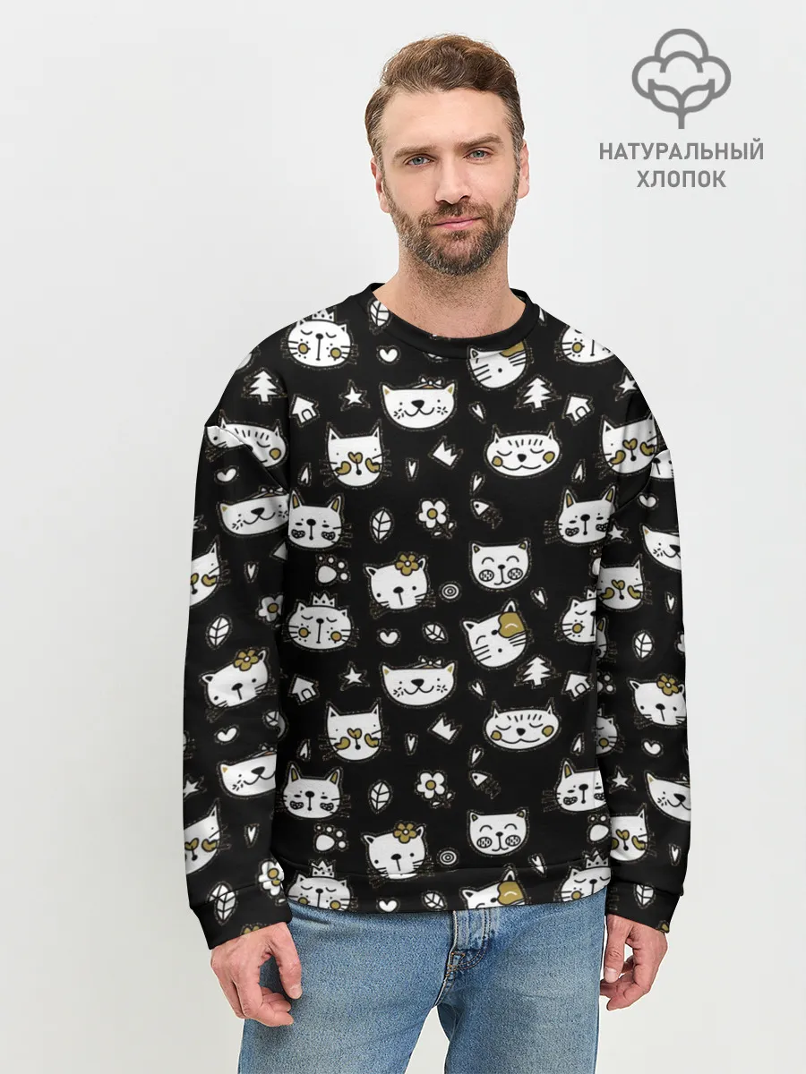 Мужской свитшот базовый / Котики