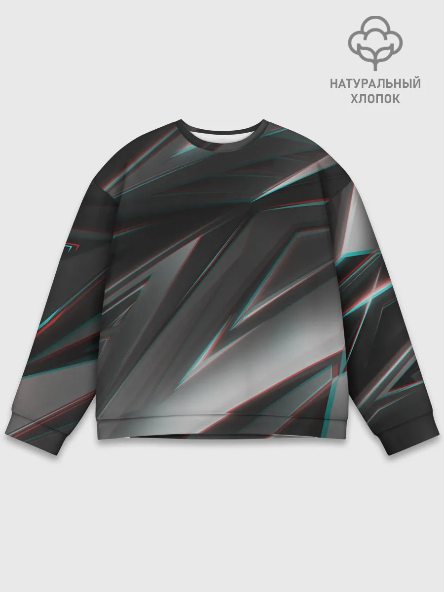 Мужской свитшот базовый / GEOMETRY STRIPES GLITCH